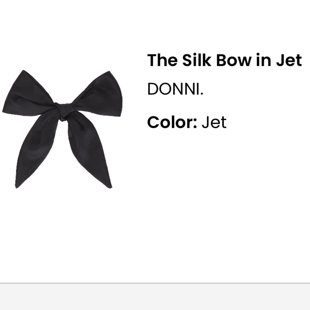 DONNI. Jet Black Silk Bow